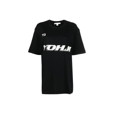 SS22 Buchstabenlogo bedrucktes Rundhals Kurzarm T-Shirt Damen Tops Schwarz HT4730