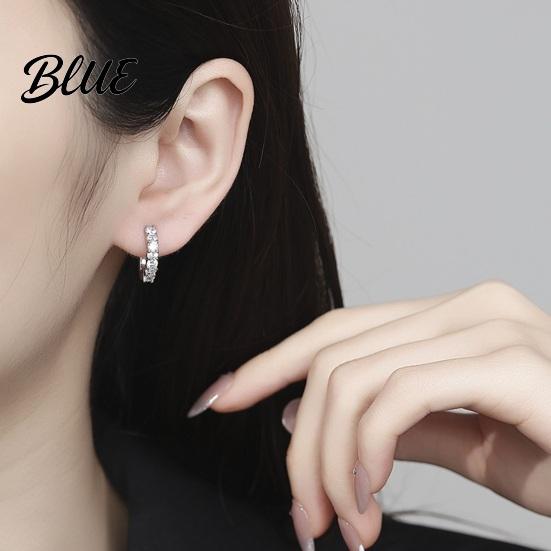 Commuting Earrings 1 Pair Ear-buckle Earrings Circle with Dazzling Cubic