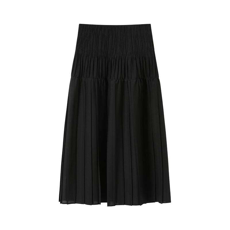 JUZUI Women's Pleated A-line Midi Skirt