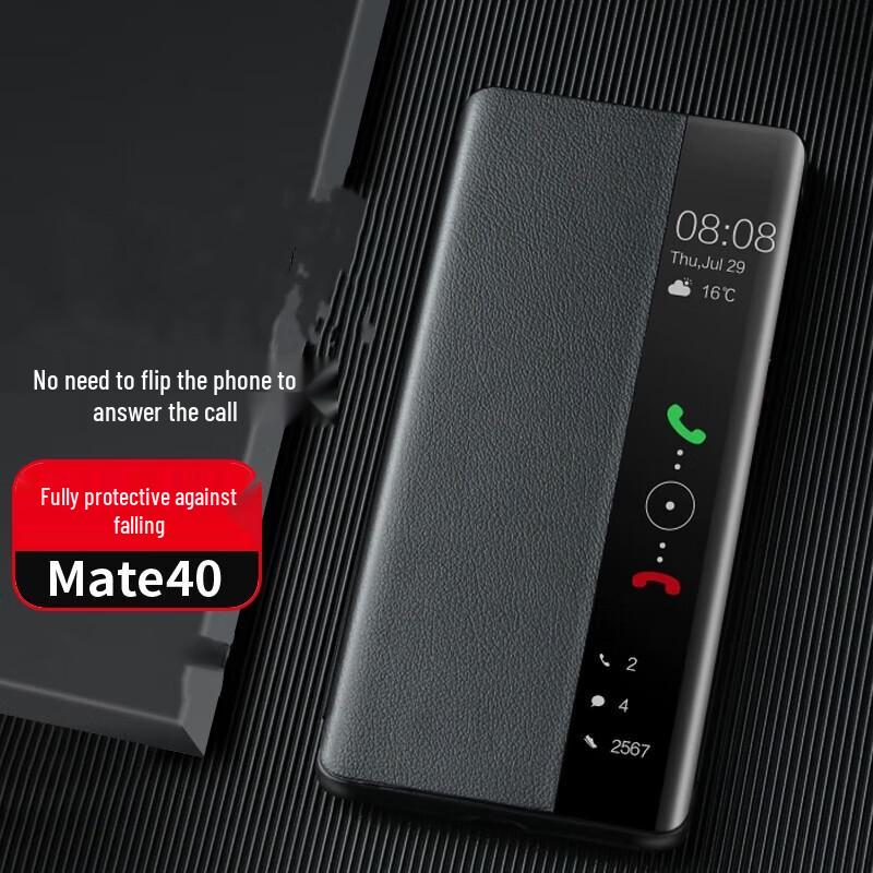 

Huawei Mate40 Genuine Leather Smart Window Flip Case