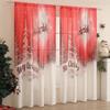 Christmas Curtains American Style Printed Fabric Semi-Blackout Living Room Bedroom Kitchen Rectangular Decorative Window