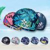 Adults Leaf Print Swimming Cap Ear Protection Non Slip Summer Pool Beach Swim Hat