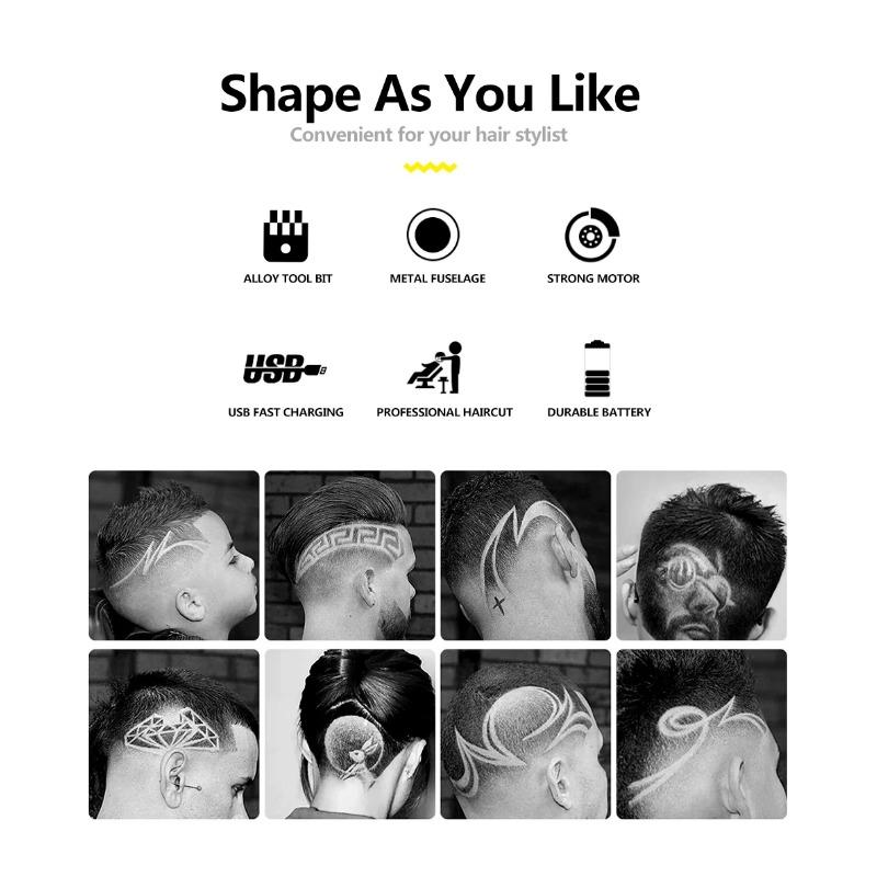 NEREZOVÁ OCEL Spirála Metal Vintage T9 elektrický zastřihovač vlasů Profesionální elektrický holicí strojek dobíjecí holičský zastřihovač