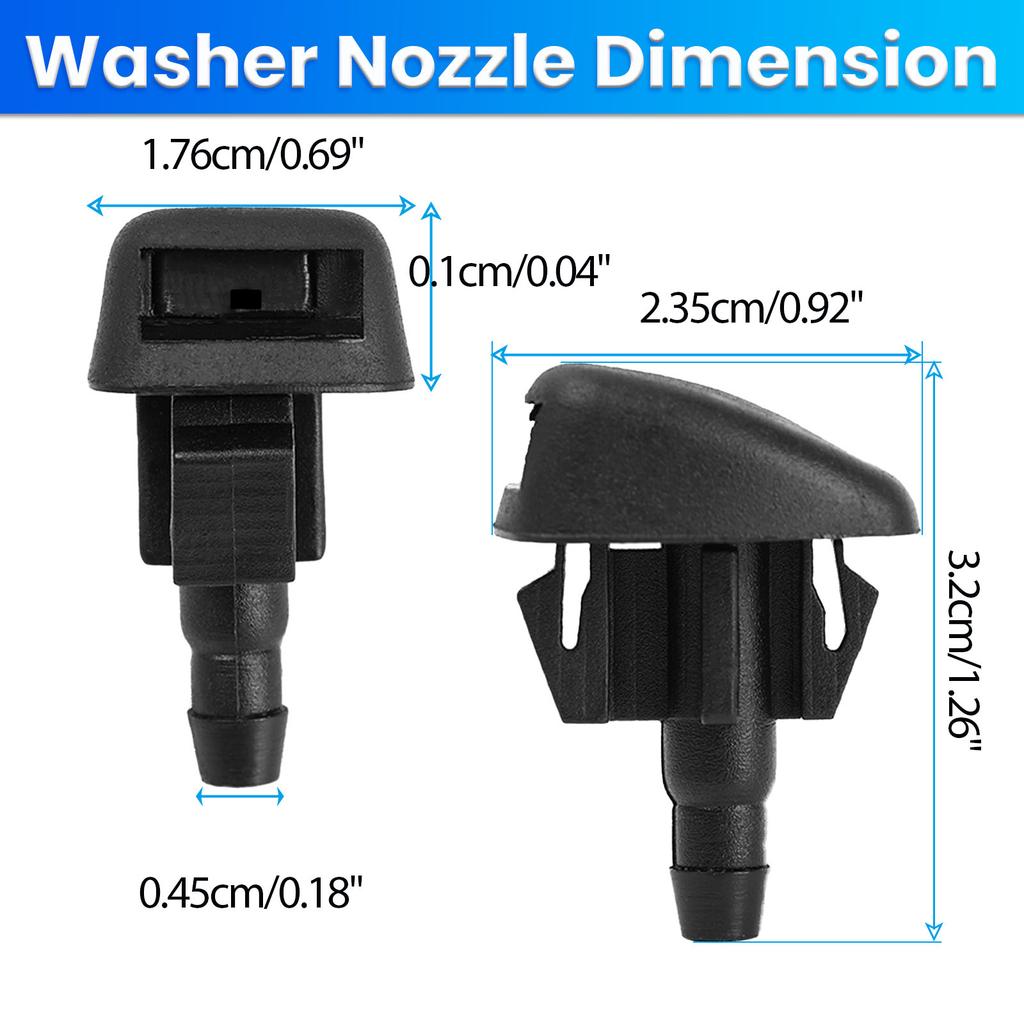 2Pcs Front Windshield Wiper Washer Nozzles Jet Spray 2Pcs/set For Mazda Tribute Mazda3 3 6 OE# EC01-67-50YA Fluid Water Sprayer