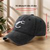 Fishhook Creative Design Pattern Printed Baseball Cap Fishing Hat Washed Retro Peaked Cap Sweat-absorbent and Breathable Hat