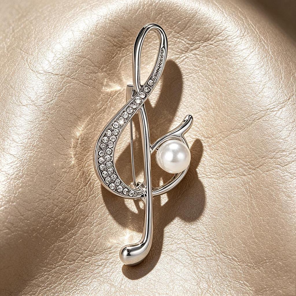 Exquisite Light Luxury Music Note Brooch Set - Anti-exposure Corsage Pin for Women