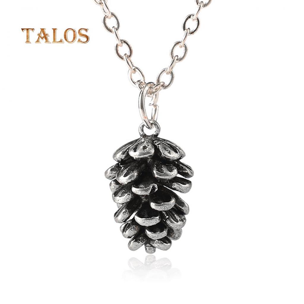 Vintage Women Cute Pine Cone Shape Pendant Thin Chain Necklace Jewelry Gift Accessories