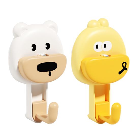 Suction Cup Hook Cartoon Animal Waterproof Bathroom Hook Removable Wall Hook for Bathroom Towels Kitchen Utensils