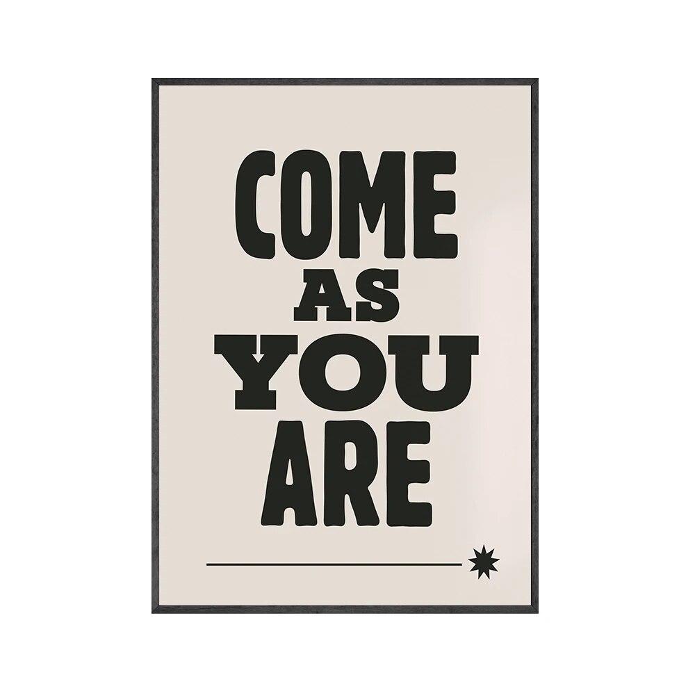 Inspirational Home In Life Treat People With Kindness Poster Black White Friend Gift Canvas Painting Nordic Wall Picture Decor
