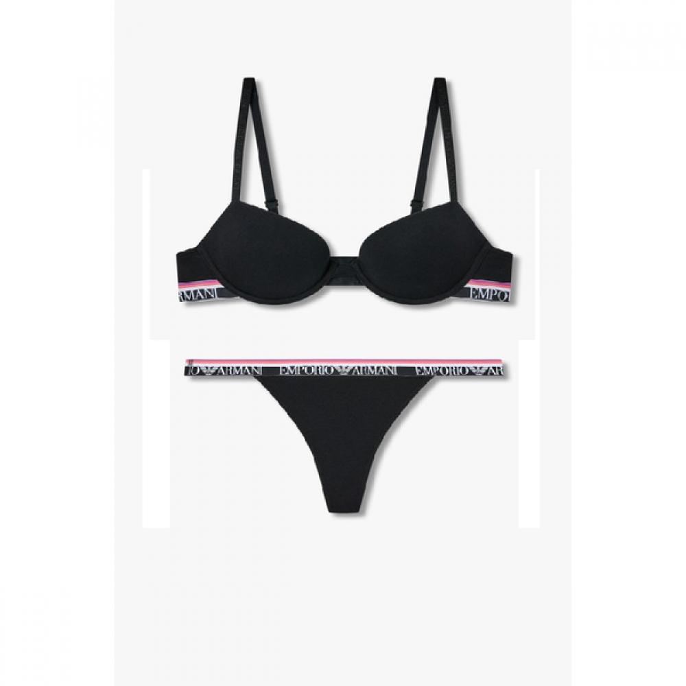 

Emporio Armani Women STripe Logo Push Up Bra T panTy seT 0825185525 0825110525 75B/S(90)