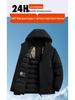 Men's Thickened Graphene-Heated Winter Jacket - Warm, Hooded, Cotton Outerwear for Couples