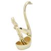 Fashion Elegant Coffee Dessert Spoon Cutlery Set with Swan Holder Household TablewareGold