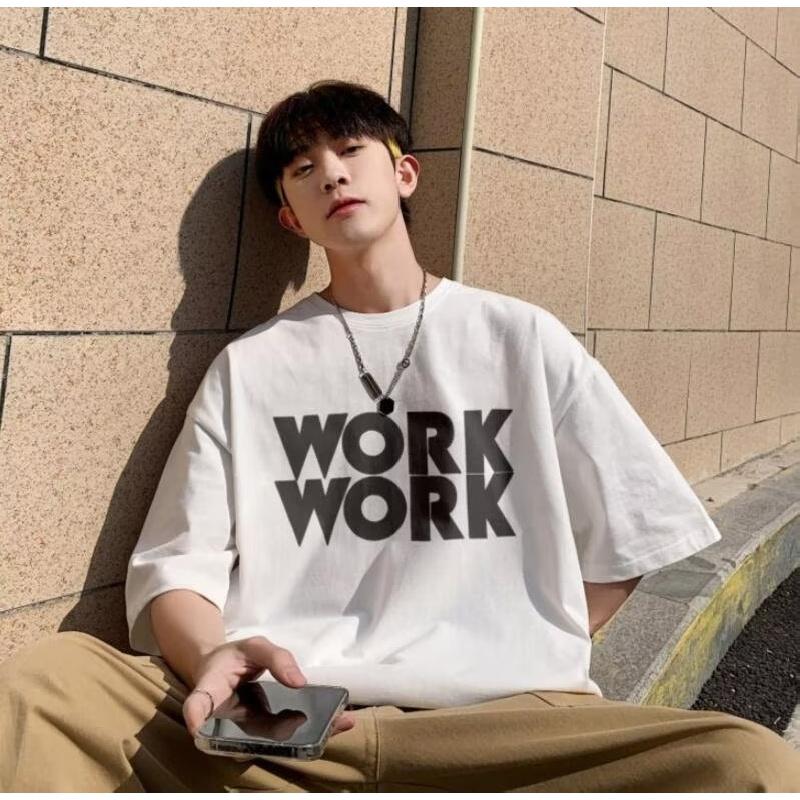 Herre T-skjorter Letter Grafisk trykk Mote merke t-skjorter for menn oversize t-skjorter Herre Klær Uformell T-skjorte Mann Sommer Koreansk Retro