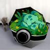 Ombrello Pieghevole Automatico Pokeball Bulbasaur Carino Antivento con Robusto Telaio in Ferro, Ombrello da Viaggio Compatto Portatile per Tutte le Stagioni Feste005