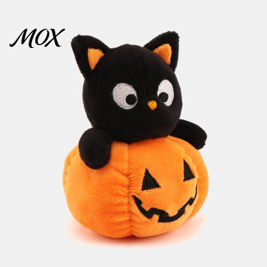 Desktop Decoration Halloween Ghost/Pumpkin Black Cat Plush Figurine, Soft Stuffed Doll Ghost Keychain with Hanging Chain, Creative Photography