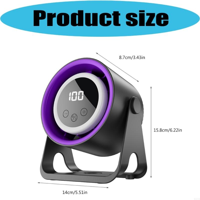 5 Speed Adjustable Desktop Fan With Night Light Quiet Desktop High Speed Small Fan For Office Home Use Enduring M4YD