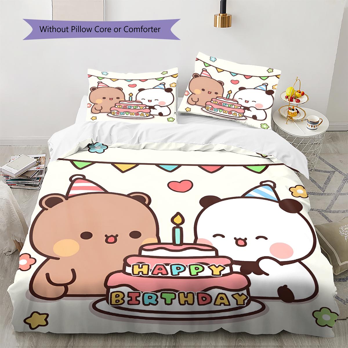 

Постільна білизна з аніме-малюнком Комплект ковдри Наволочка Декор для дому Подарунок на день народження (1 * підковдра + 2 * наволочка, без наповнювача) 135x200cm