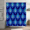 Luxury Blue White Damask Shower Curtain Waterproof Fabric Bath Decor, Modern Home Accessories for Bathroom Curtains