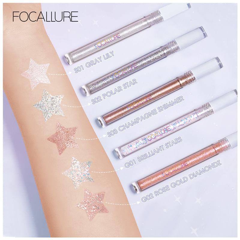 FOCALLURE - GLITTERING Liquid Eyeshadow - 7 Colors