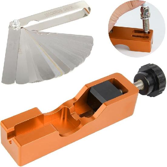 Spark Plug Gap Tool, Spark Plug Gapping Tool With 32 Blade Steel Feeler Gauge, Universal Spark Plug Gap Tool For Most 10Mm 12Mm 14Mm 16Mm Spark Plugs