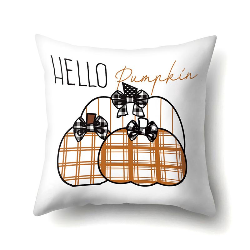 Thanksgiving Pillowcase Blessing Maple Leaf Pumpkin Sofa Cushion Cover Office Home Living Room Pillowcase