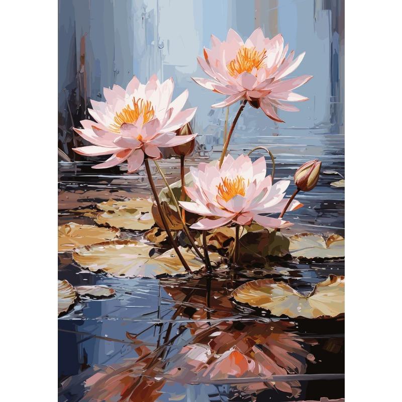 Traditonal Chinese Style Lotus Flower Lotus Leaf Canvas Painting Posters and Prints Wall Art Picture for Living Room Home Decor
