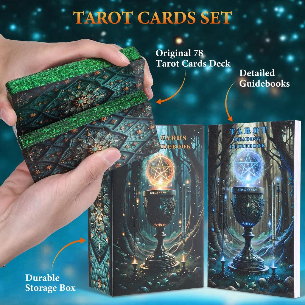 Tarot Cards with Guidebook for Beginners, Original Unique Pretty Tarot Oracle Deck Set with Guidebook, Standard Size, 78 Cards