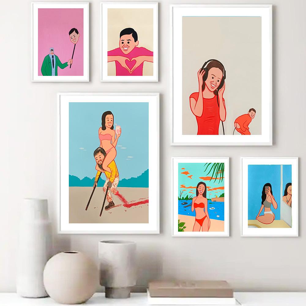 Funny Dark Humor Spain Joan Cornella Prints Canvas Painting Nordic Posters Music Wall Art Decor Pictures for Living Room Bedroom No Frame