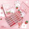 10-piece Lip Gloss Cartoon Set, Not Easy To Stick To Cups, Velvet Matte Lip Gloss Liquid Waterproof Lipstick Matte Cute Set Box