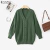 ZANZEA Women Long Sleeve Buttons Up Casual Loose Knitted Sweaters Cardigan