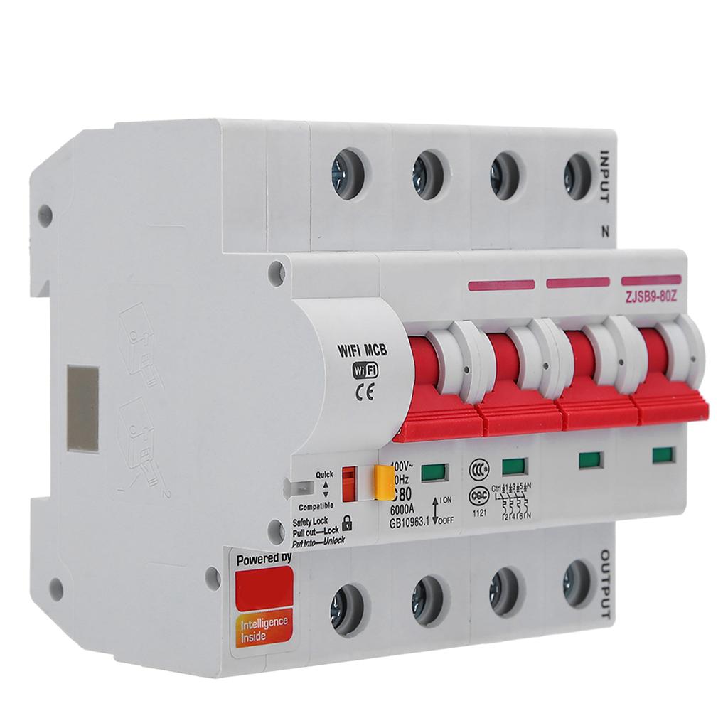 Smart WIFI Circuit Breaker Phone APP Remote Switch PA66DSM Flame Retardant Shell AC220V