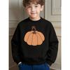 Cute Casual Kids Pumpkin Printed Long Sleeve Crew Neck Sweatshirt for Daily School Activities And Comfortable Wearing