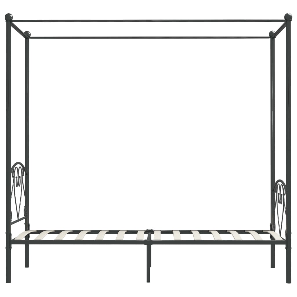 Himmelbettgestell Grau Metall 100 x 200 cm