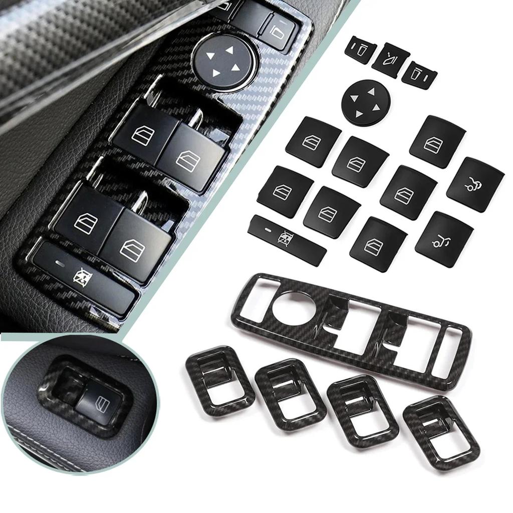 Fensterschalter Knopf Rahmen Abdeckung Aufkleber für Mercedes Benz A B C E GLE GLA CLA GLK A180 A250 B180 B250 E200 E350 GLE350