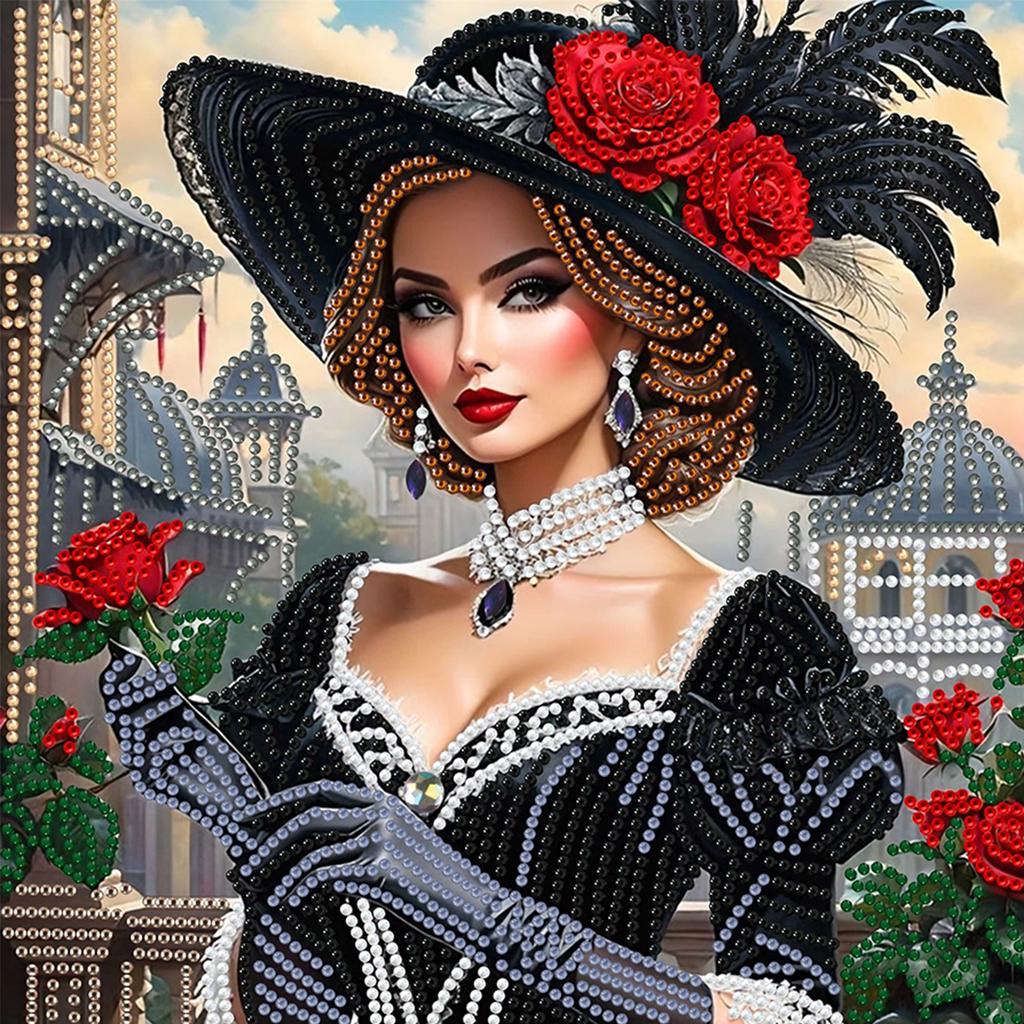 Beauty Special Shaped 5D DIY Partial Drill Diamond Art Kit for Adults Beginners Home Decor Diamonds Paintings Gem Art 30x30cm