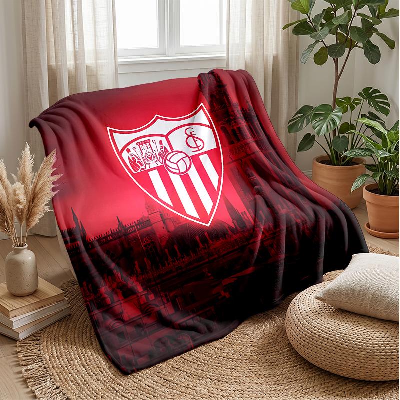 sevilla fcPrinted Flannel Blanket Cozy Skin-Friendly Warm Throw for Couch Bed Indoor Daily Use