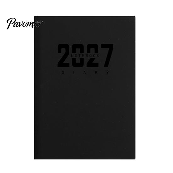 Hardcover Journal for Business 2027 A5 Daily Planner, 365 Day Time Management Schedule Notebook Foreign Trade Planner Work Study, Imitation