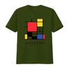 Piet Mondrian Inspired T Shirt Abstract Art Modern Geometric Design Top Minimalist Fashion Vintage Washed Graphic