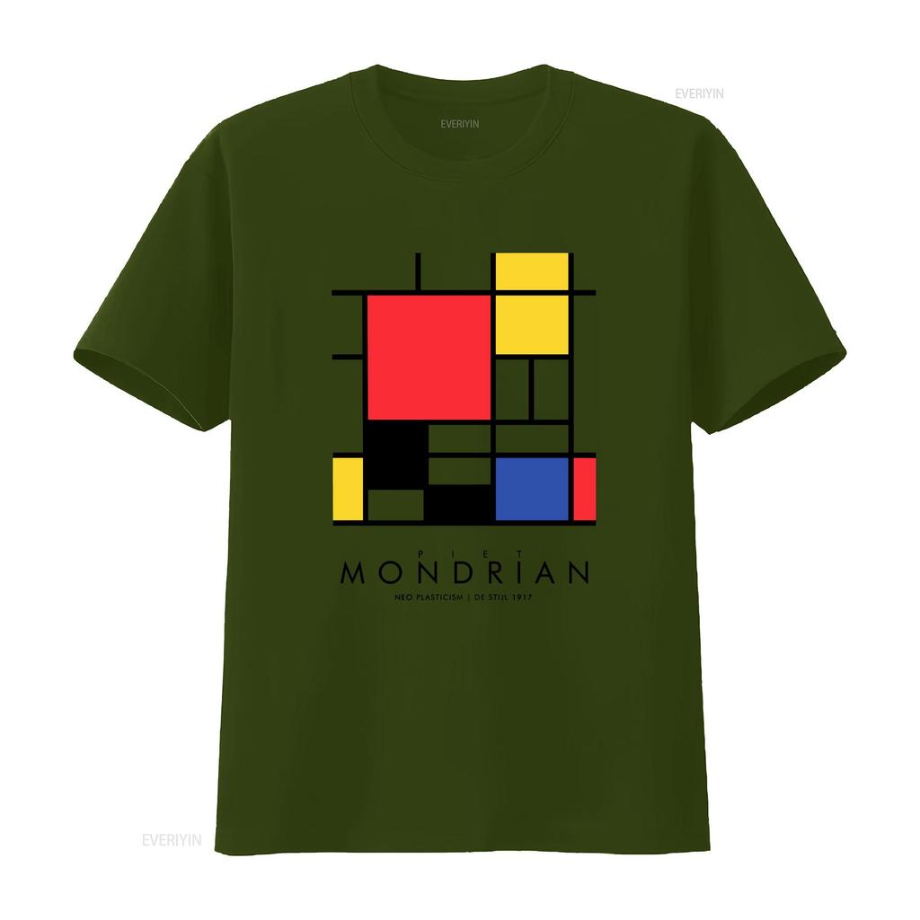 Piet Mondrian Inspired T Shirt Abstract Art Modern Geometric Design Top Minimalist Fashion Vintage Washed Graphic