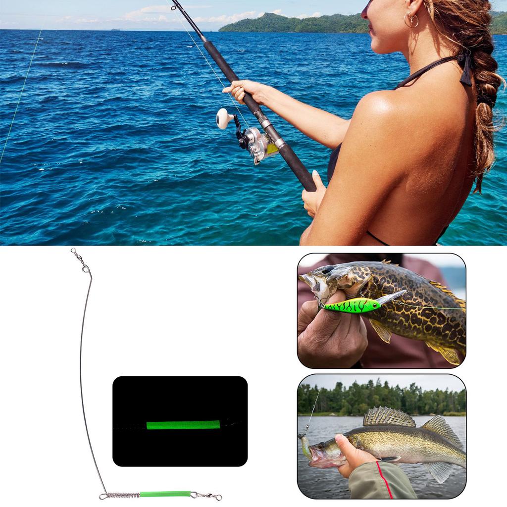 10pcs Sea Fishing Balance Steel Wire Saltwater Fishing Rigs Connector with Spring Swivel Fishing Tackle Tool 20/30/40cm