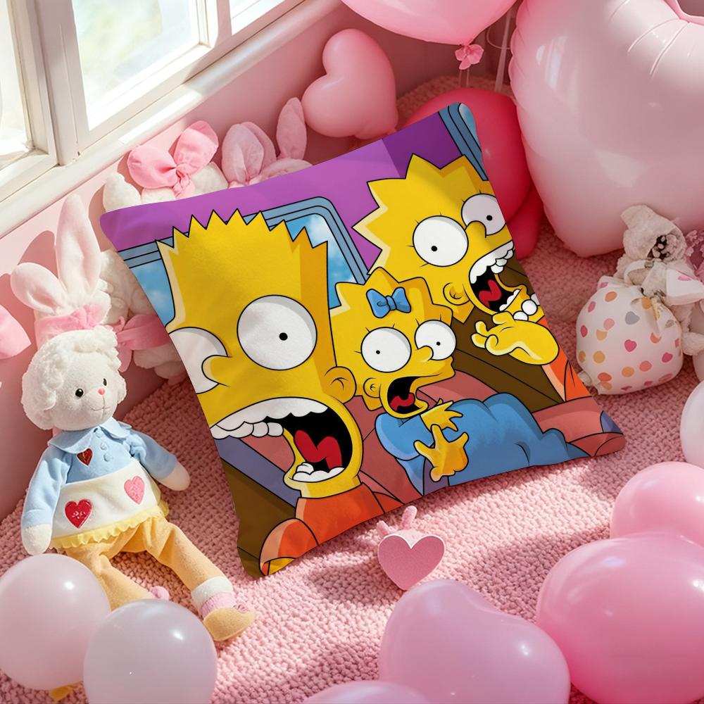 Simpsons La peliculaLos Cushion Cover Pattern Printed Pillowcase for Living Room Sofa Cushion Cover & Bedroom Decor