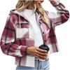 Women's Casual Loose Fit Plaid Jacket, Fashionable Outerwear for Daily Wear and Outings