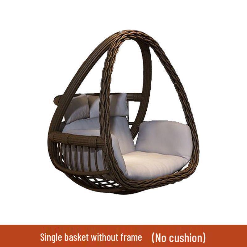 Outdoor Courtyard Rocking Chair Set with Hanging Chair and Recliner