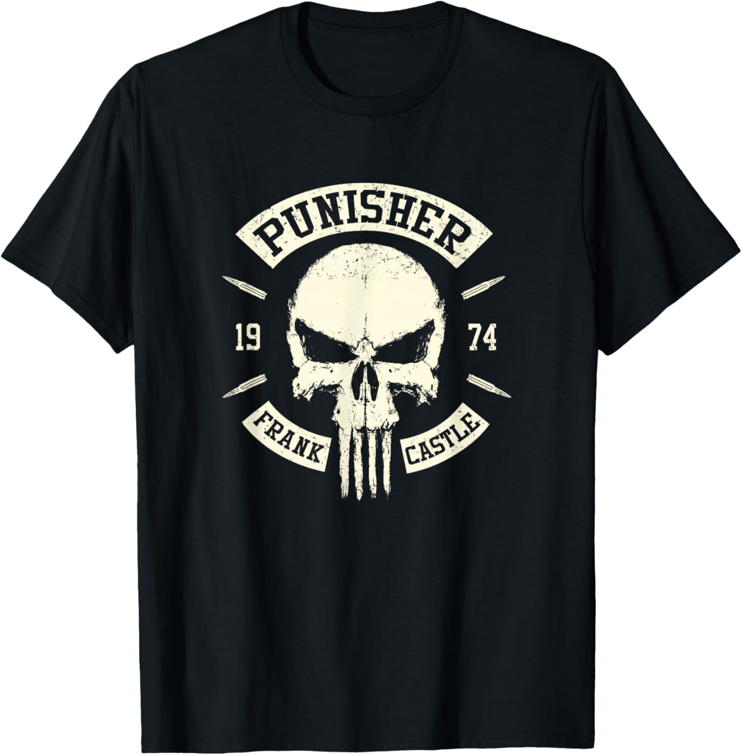 Marvel Punisher Frank Castle 1974 Vintage Skull Logo V2 T-Shirt S