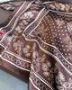 70cm Polka Dot Floral Printed Scarf Women's Autumn and Winter Soft Satin Scarf Fashionable Warm Shawl Neck Protection