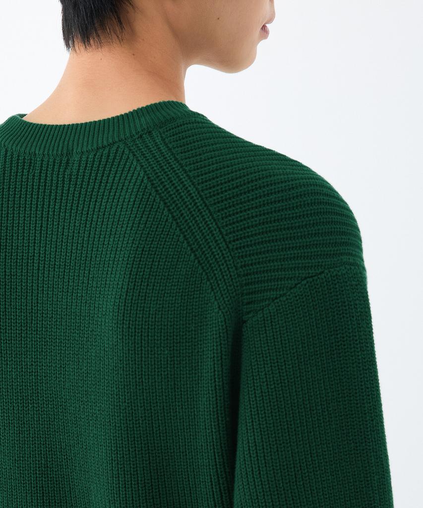 MUSINSA STANDARD Cotton Ribbed Crew Neck Knit [Irish Green]