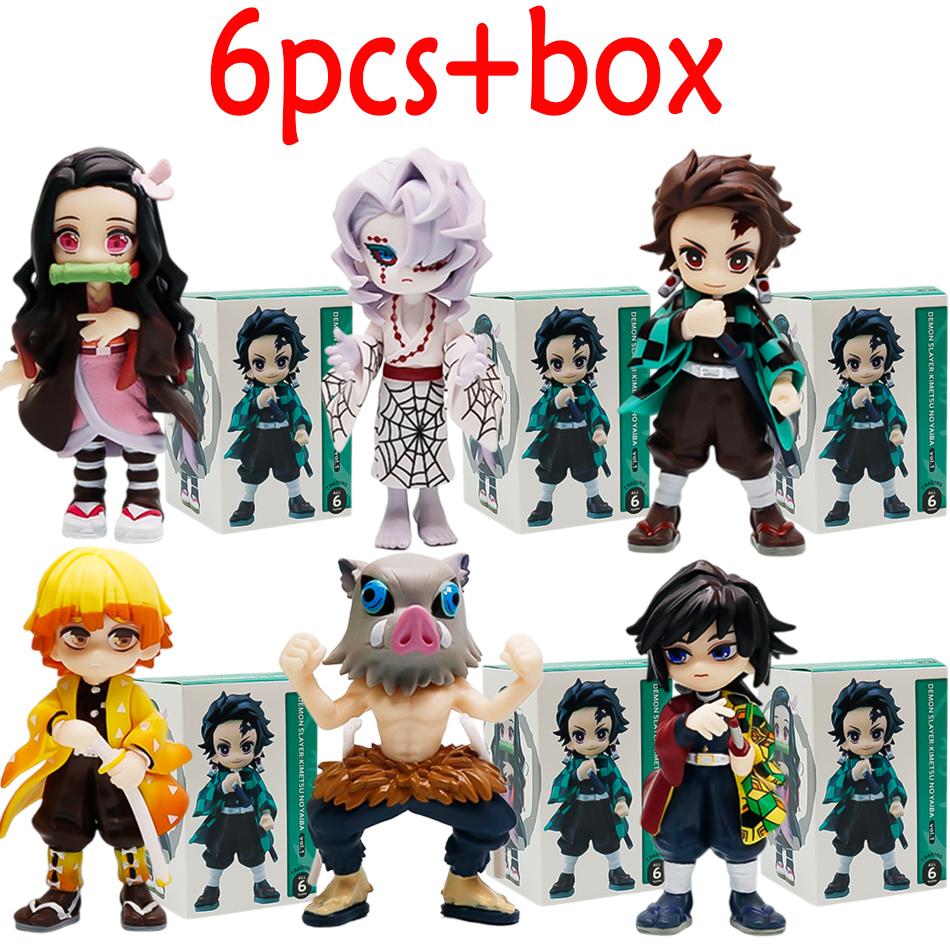 Demon Slayer Tanjiro Kamado Nezuko Anime Cartoon Figur Blind Box Modell Desktop Dekoration Feiertags-/Geburtstagsgeschenke