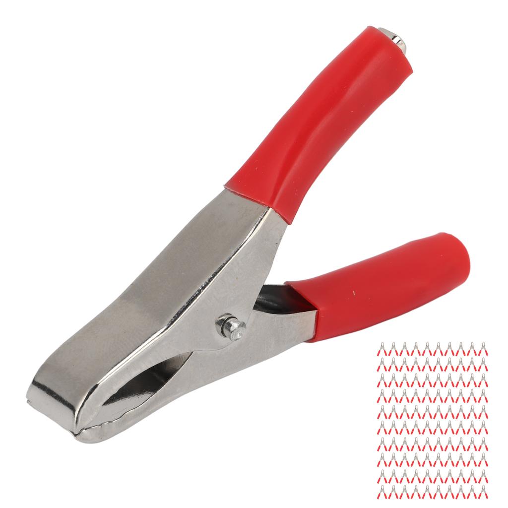 100PCS Insulated Clip 20A High Accuracy Process Elasticity with PVC Insulating Sheath for Experimental Test WireRed