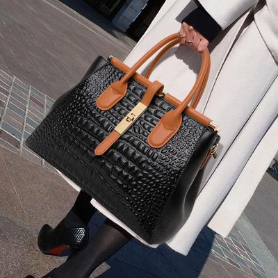 2025 Luxury Women's Genuine Leather Handbag, High-Capacity Stone Pattern Design