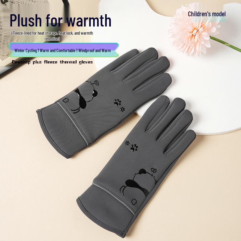 

Детские флисовые велоперчатки с рисунком панды: Теплый, Ветронепроницаемый и Удобный для Зимы